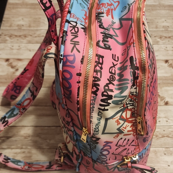Graffiti Patterned Backpack - Picture 6 of 9